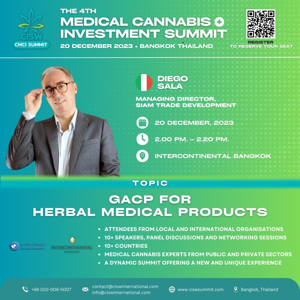 GACP for Medical Herbal Products - CISW MedCann Intl. Summit • Siam ...